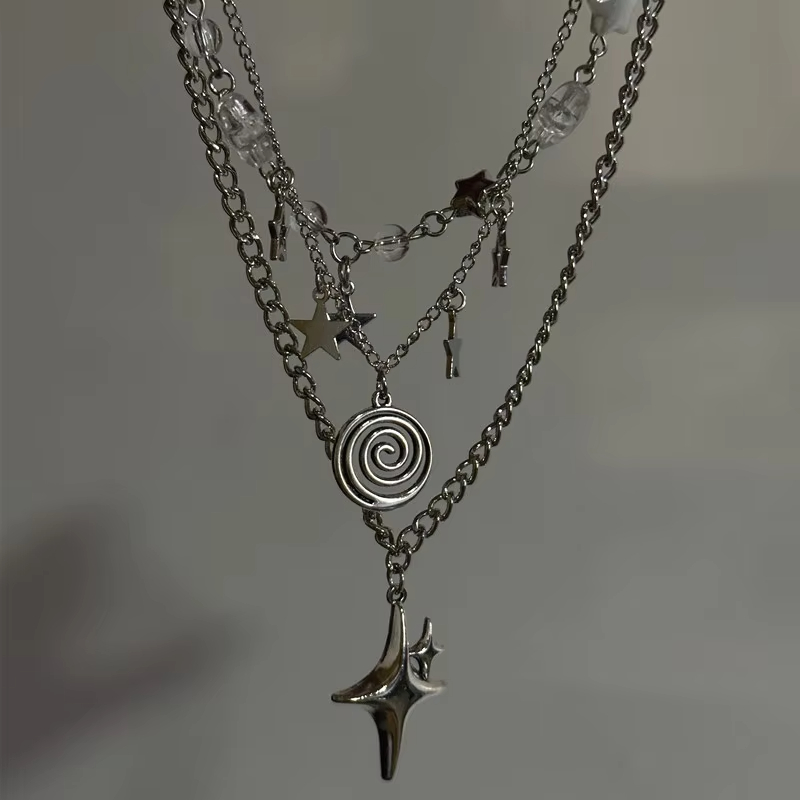 Layered Pendant Necklace Aesthetic - Collana con ciondolo a forma di