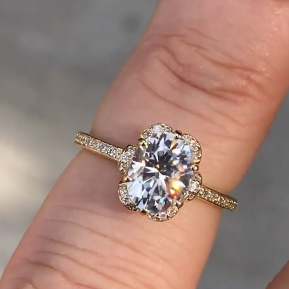Moissanite Engagement Ring 1 Carat - Anello di fidanzamento per anniversario di