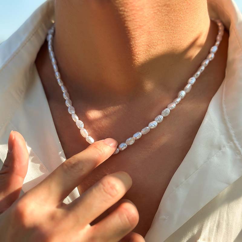 Pearl Choker Necklace Vintage - Collana girocollo di perle d'imitazione semplice