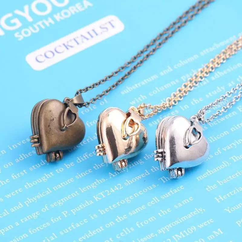 Collana vintage pieghevole mul - Heart Locket Necklace Photo recensione e prezzo