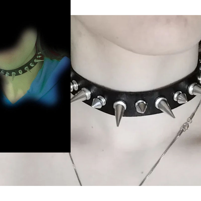 Collana Choker Punk Lunga con  - Goth Punk Spike Choker recensione e prezzo