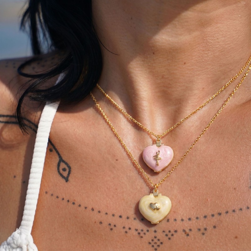 Collana con Ciondolo a Forma d - Heart Locket Necklace Photo recensione e prezzo