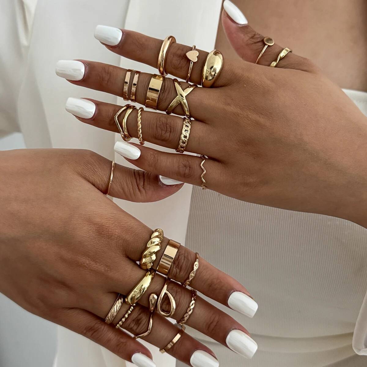 SHIXIN 24 Pz/set Alla Moda Geo - Vintage Punk Knuckle Rings Set recensione e prezzo